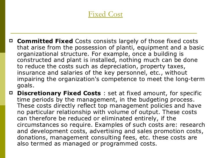 Cost concepts