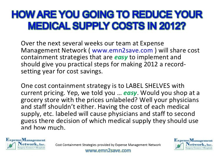 Medical Cost Containment Label Shelves with Current Pricing
