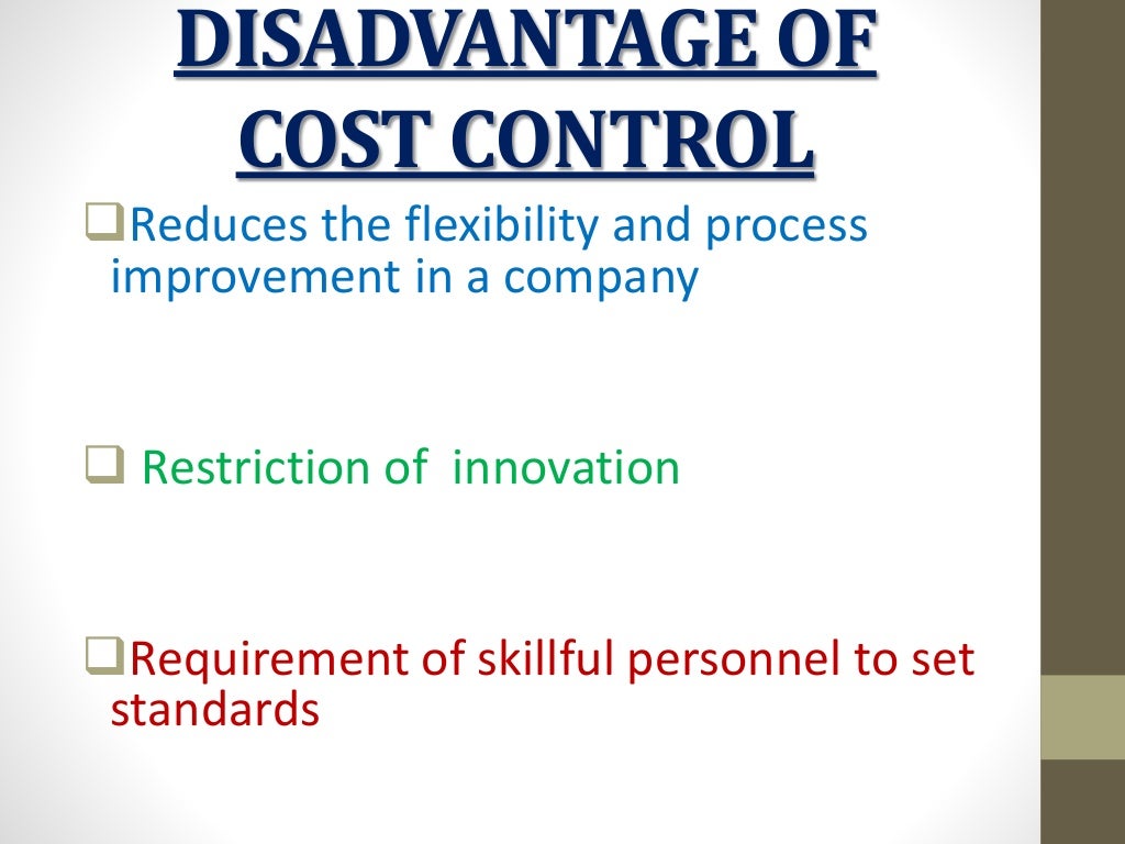Cost control and cost reduction