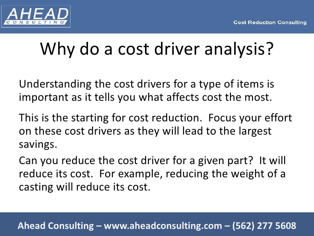 Cost driver analysis