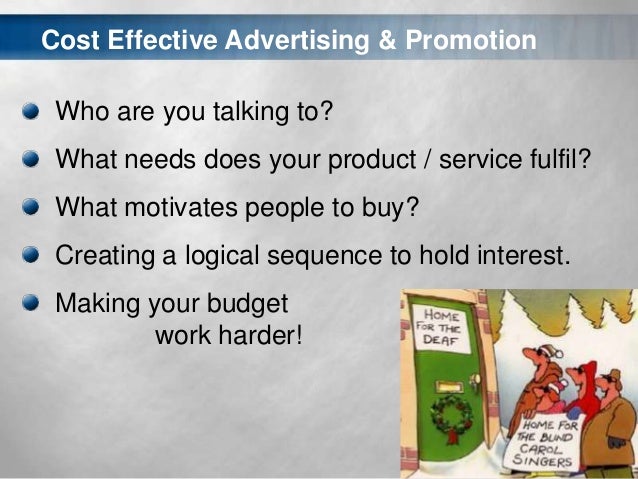 Cost Effective Advertising And Promotion