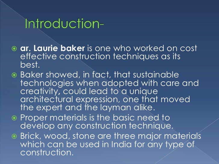 Cost effective construction techniques