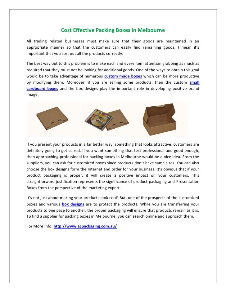 Cost Effective Packing Boxes in Melbourne
