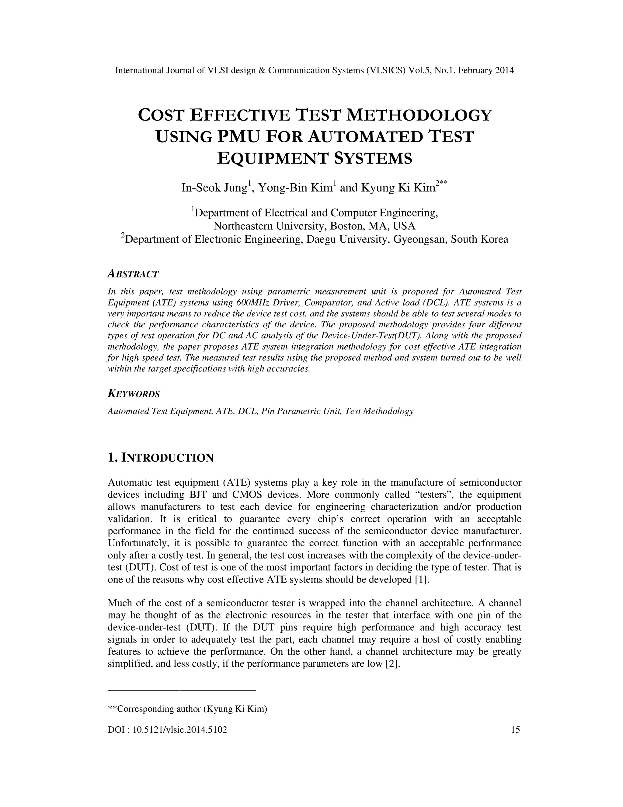 Cost effective test methodology using pmu for automated test equipment ...