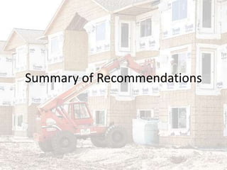 Summary of Recommendations
 