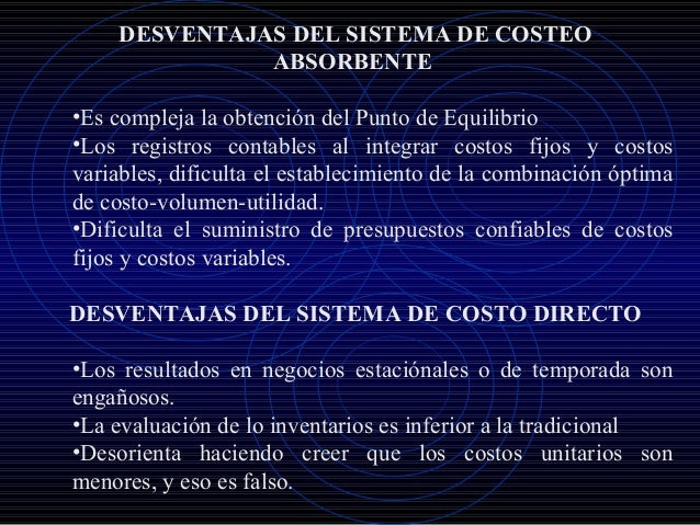 Costeo absorbenteydirecto