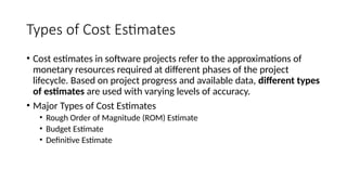 Cost estimation_PPT in Software Product Management | PPTX