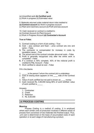 Costing and Cost Accounting Engineering. | PDF