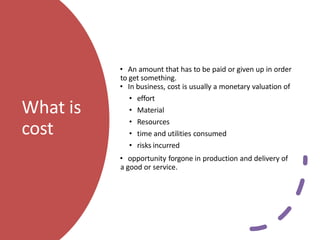 Explain Cost costing and pricing.pptx