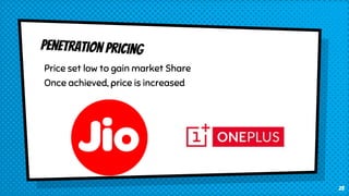 Price set low to gain market Share
Once achieved, price is increased
23
 
