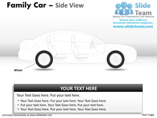 Family Car – Side View




         Wheel




                                           YOUR TEXT HERE
           Your Text Goes here. Put your text here.
            • Your Text Goes here. Put your text here. Your Text Goes here.
            • Put your text here. Your Text Goes here. Put your text here.
            • Your Text Goes here. Put your text here. Your Text Goes here.
Unlimited downloads at www.slideteam.net                                      Your Logo
 