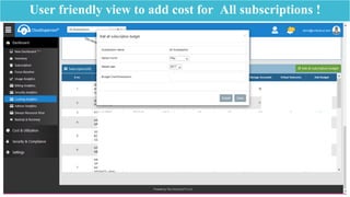 User friendly view to add cost for All subscriptions !
 