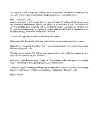 Cost & Management Accounting Model Paper Theory Answers.docx