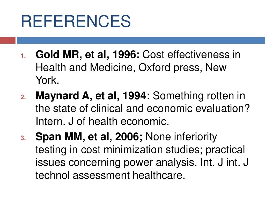 Cost minimisation analysis in health economics