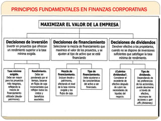 PRINCIPIOS FUNDAMENTALES EN FINANZAS CORPORATIVAS
 