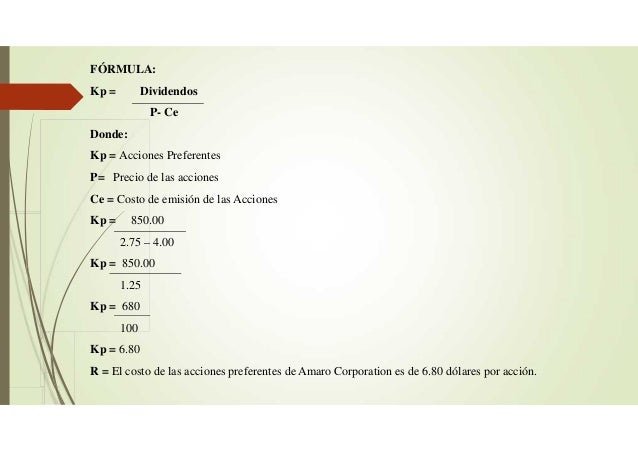 Costo de las acciones preferentes