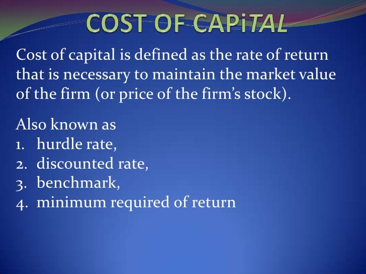 Cost Of Capital cost-of-capital