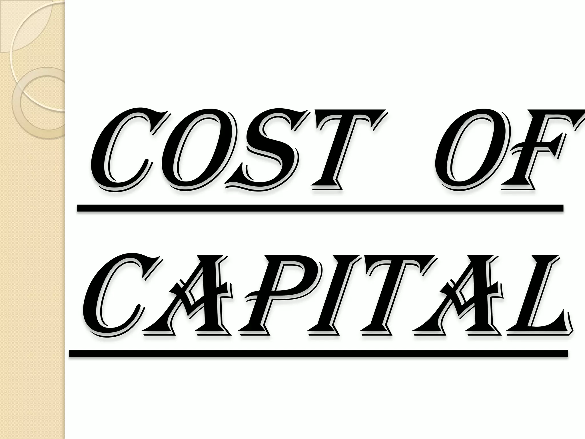 Cost of capital PPT