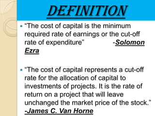 Cut Off Rate Cost of capital | PPTX
