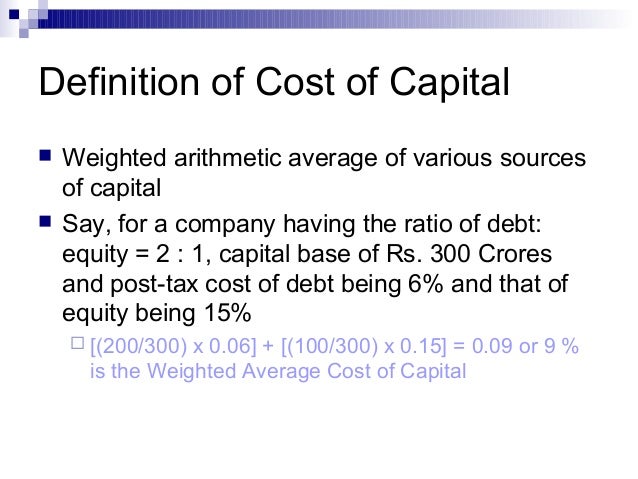 Cost of capital