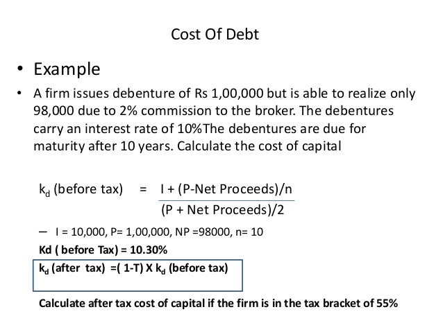 cost of debt formula