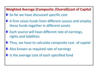 Cost of capital