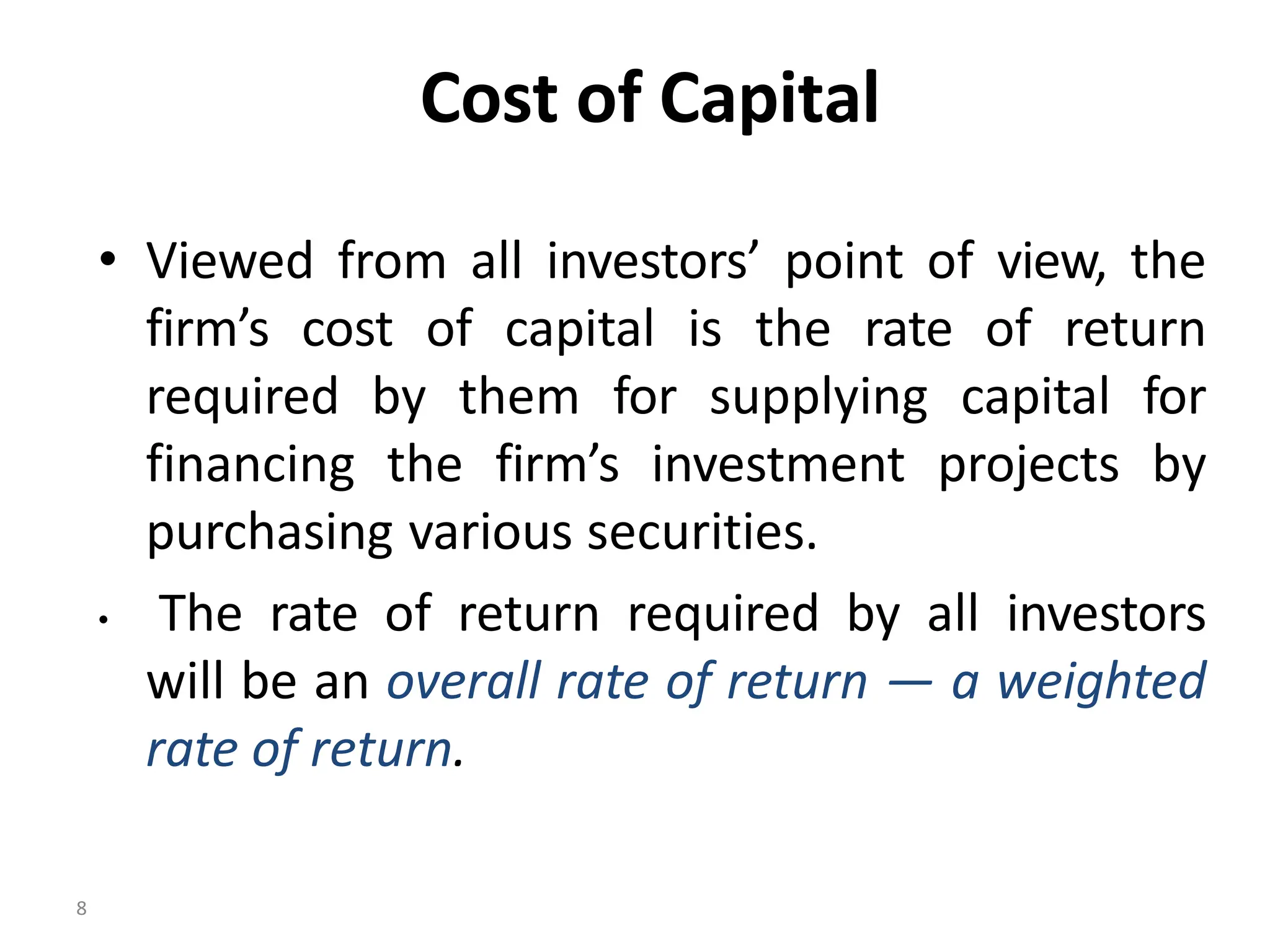 Structured cost of capital ppt presentation ppt