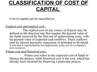 Cheap Classification COST OF CAPITAL for MBA first year class.ppt