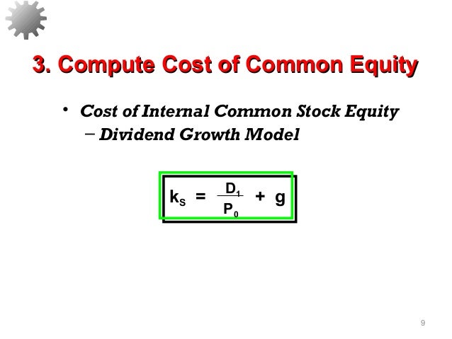 How is the cost of common equity calculated?