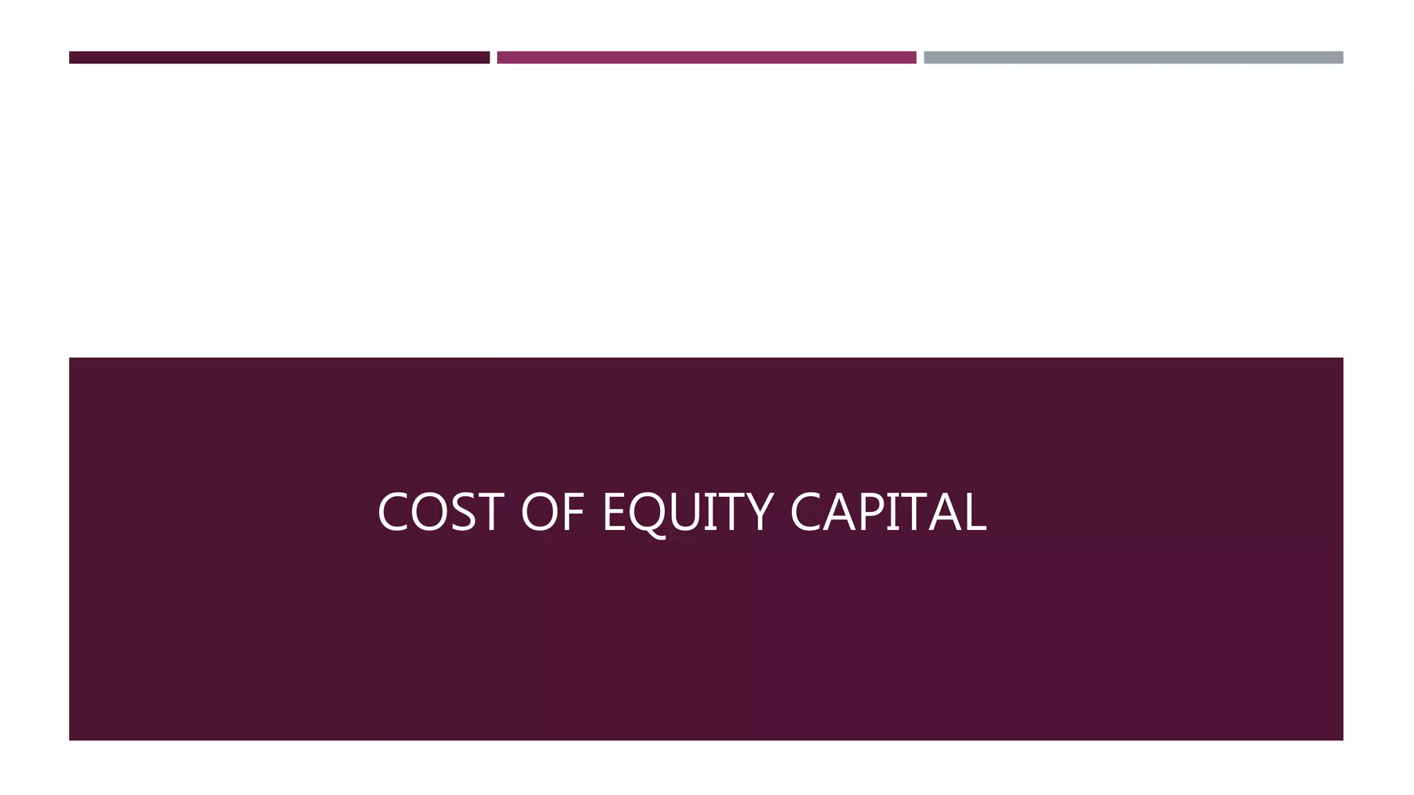 Cost of Equity Capital problemske PPT