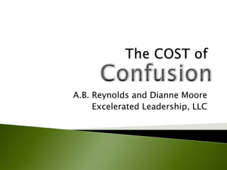 The COST of  A.B. Reynolds and Dianne Moore Excelerated Leadership, LLC Confusion 