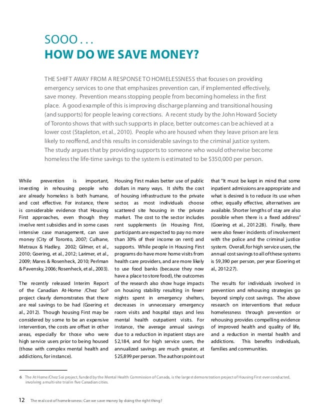 The real cost of homelessness Can we save money by doing the right t…