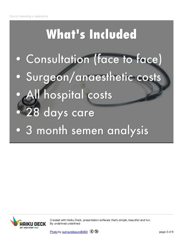 Cost of Reversing a Vasectomy