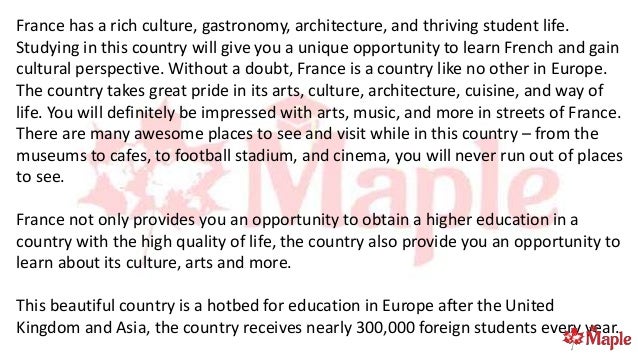 Cost Of Studying Living In France