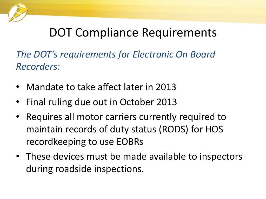 Cost of for DOT Regulations