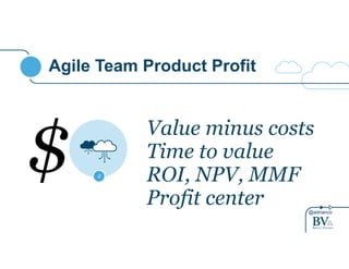 @adrianco
Agile Team Product Profit
Value minus costs
Time to value
ROI, NPV, MMF
Profit center
2
$
 