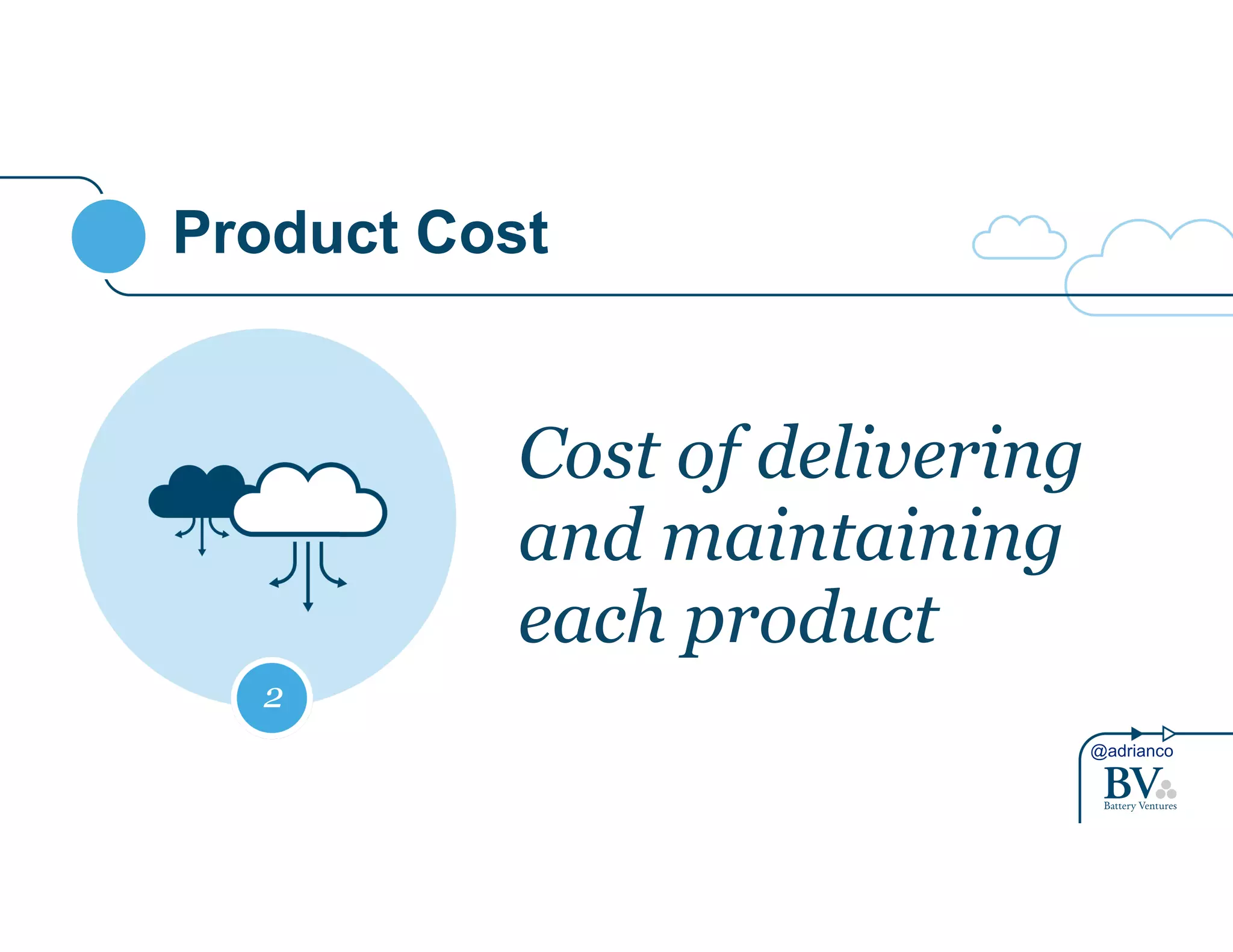 @adrianco 
Product Cost 
Cost of delivering 
and maintaining 
each product 
2 
 