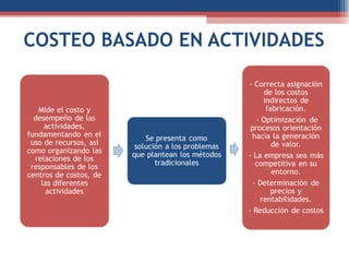 COSTEO BASADO EN ACTIVIDADES
 