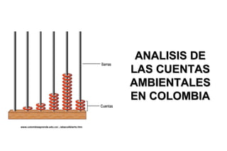 ANALISIS DE
                                                  LAS CUENTAS
                                                  AMBIENTALES
                                                  EN COLOMBIA

www.colombiaaprende.edu.co/.../abacoAbierto.htm
 