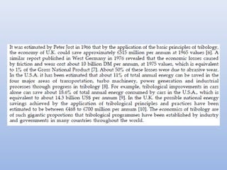 Costos de la tribologia