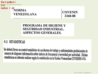 Prof. Emma C. Argüello D. Estadística Laboral 