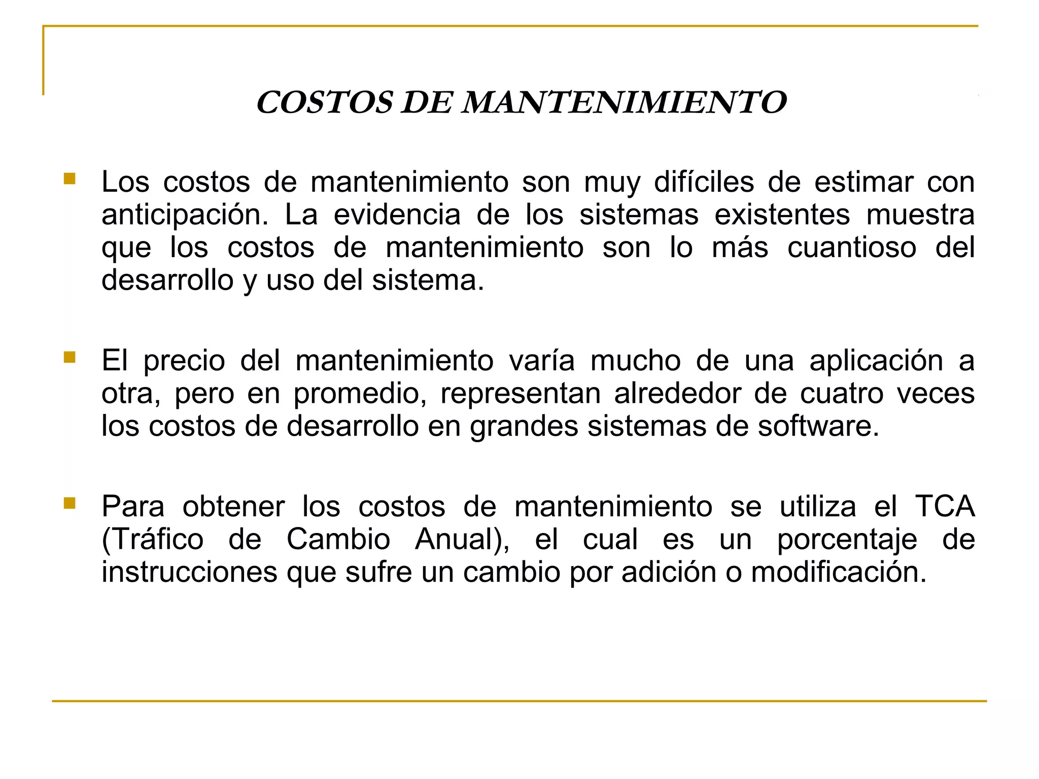 Costos de mantenimiento | PPT