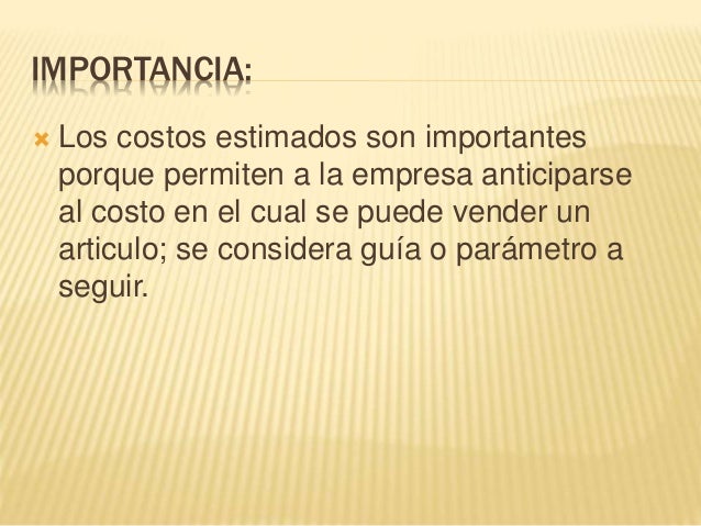 Costos Estimados