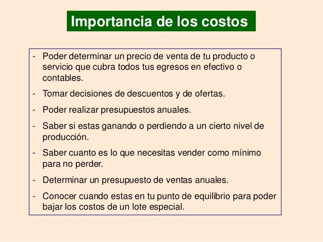 Costos indirectosde fabricacion