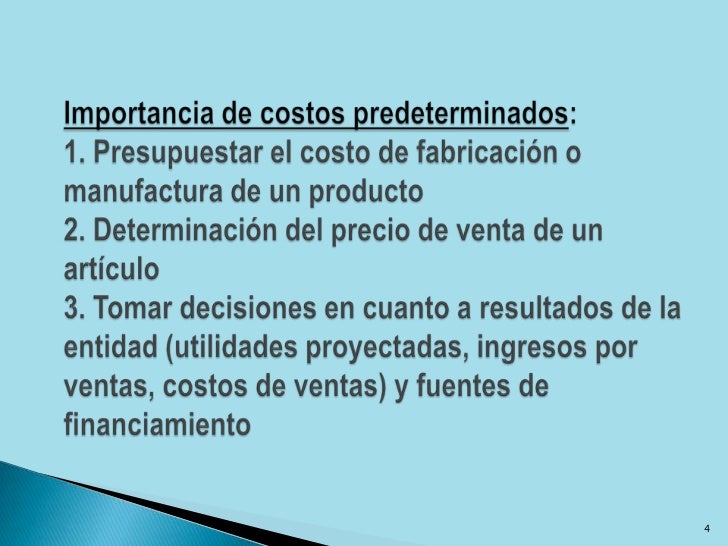 Costos predeterminados