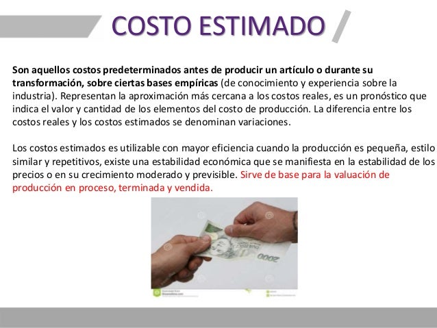COSTOS SEGUN LA FECHA DE CALCULO Real y Predeterminado