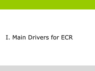 I. Main Drivers for ECR
 