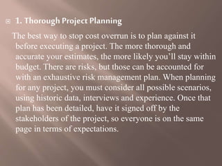 Presentation on Cost Overrun ( Project Management)