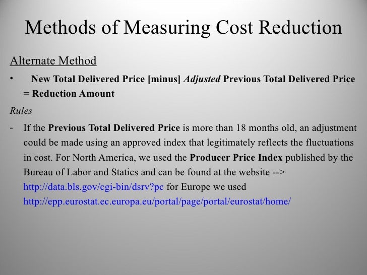 Cost Reduction And Avoidance