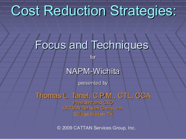 cost reduction strategies focus and techniques cost reduction strategies